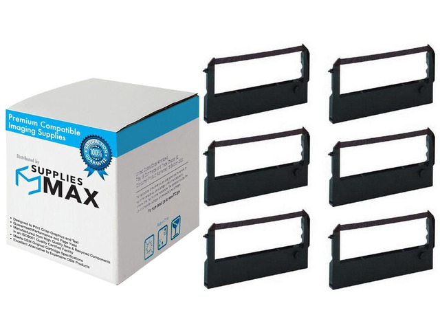 SuppliesMAX Compatible Replacement for Wincor Nixdorf ND-77 Black Printer Ribbons (6/PK) (10600015940)
