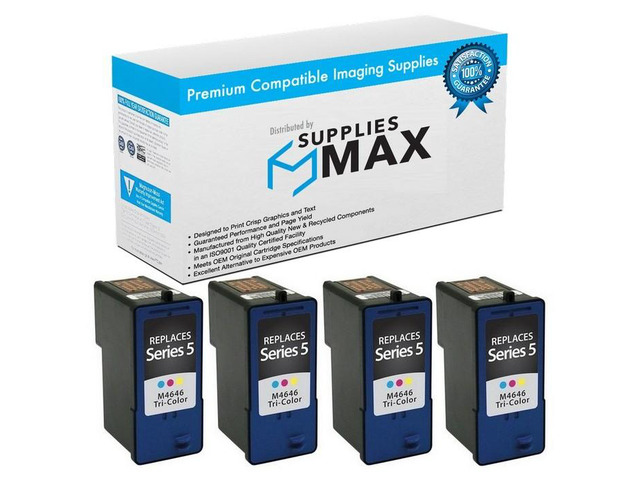 SuppliesMAX Remanufactured Replacement for Dell 922/A922/924/942/944/946/962/964 Color Inkjet (4/PK) (Series 5) (4CL922N)