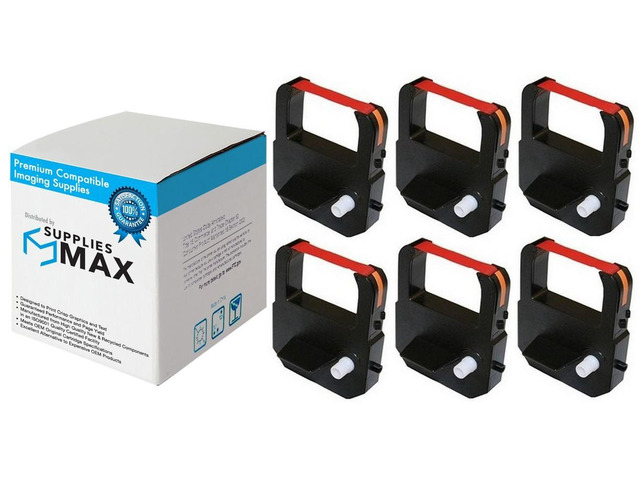 SuppliesMAX Compatible Replacement for Seikosha QS-100/TP-10/TP-15/TP-20 Red Time Clock Printer Ribbons (6/PK) (S83R)