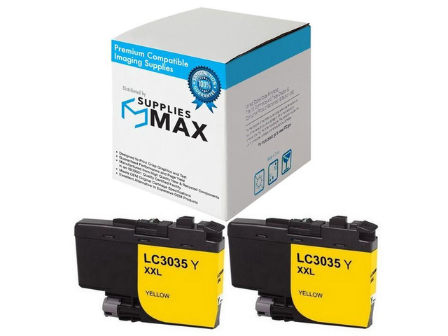SuppliesMAX Compatible Replacement for Brother DCP-J1100DW/MFC-J805DW/MFC-J815DW/MFC-J995DW/MFC-J1300DW Yellow Ultra High Yield Inkjet (2/PK-5000...