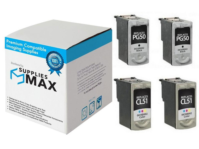 SuppliesMAX Remanufactured Replacement for Canon PIXMA MP-150/MP-160/MP-180/MP-450/MP-460/MX-300/MX-310/MX-318 Inkjet Combo Pack (2-Black/2-Color)...