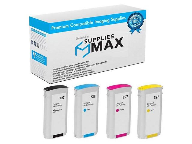 SuppliesMAX Remanufactured Replacement for HP DesignJet T920/T930/T1500/T1530/T2500/T2530 Series High Yield Wide Fomat Inkjet Combo Pack...