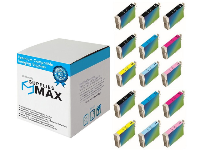 SuppliesMAX Remanufactured Replacement for Artisan 50/Stylus Photo R260/R280/R380/RX-580/RX-595/RX-680 Inkjet Combo Pack (5-BK/2-C/M/Y/LC/LM) (NO....