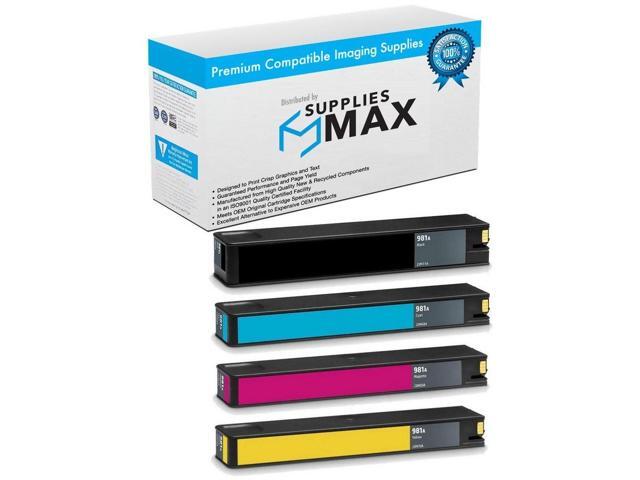 SuppliesMAX Remanufactured Replacement for HP PageWide Enterprise Color 556DN/556XH/586DN/586F/586Z/E55650DN/E58650DN Inkjet Combo Pack (BK/C/M/Y)...