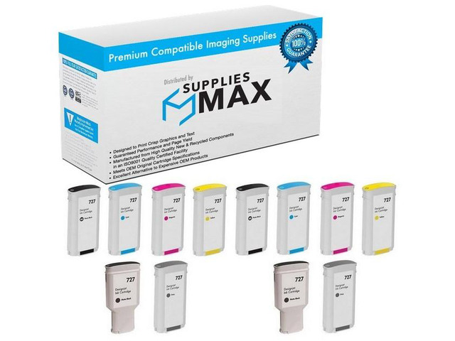 SuppliesMAX Remanufactured Replacement for HP DesignJet T920/T930/T1500/T1530/T2500/T2530 Series High Yield Wide Fomat Inkjet Combo Pack...