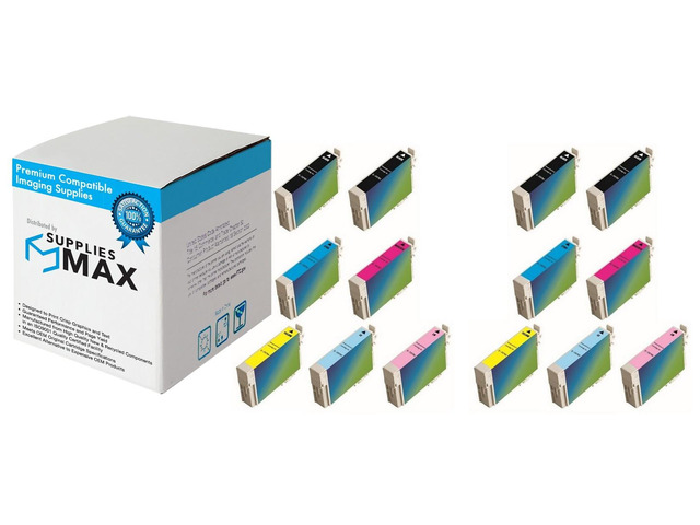 SuppliesMAX Remanufactured Replacement for Artisan 50/Stylus Photo R260/R280/R380/RX-580/RX-595/RX-680 Inkjet Combo Pack (4-BK/2-C/M/Y/LC/LM) (NO....