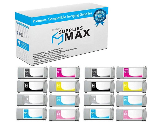 SuppliesMAX Remanufactured Replacement for HP DesignJet Z6100/DesignJet Z6100PS Series High Yield Wide Fomat Inkjet Combo Pack...