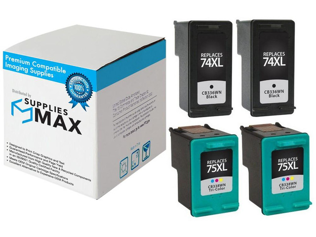 SuppliesMAX Remanufactured Replacement for HP DeskJet D4260/D4360/PhotoSmart C4200/C4300/C4400/C4500/C5200/C5500/D5300 High Yield Inkjet Combo Pack...