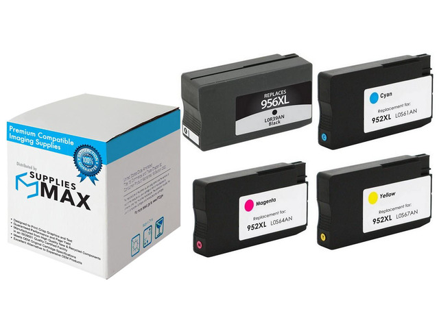 SuppliesMAX Remanufactured Replacement for HP OfficeJet Pro 7720/7730/8200/8210/8700/8720/8725/8730/8740 High Yield Inkjet Combo Pack (BK/C/M/Y)...