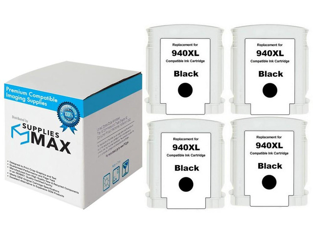 SuppliesMAX Remanufactured Replacement for HP OfficeJet Pro 8000/OfficeJet Pro 8500/OfficeJet Pro 8500A Series Black High Yield Inkjet (4/PK-2200...