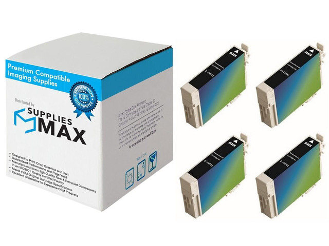 SuppliesMAX Remanufactured Replacement for Artisan 50/Stylus Photo R260/R280/R380/RX-580/RX-595/RX-680 Black Inkjet (4/PK) (NO. 78) (T078120_4PK)