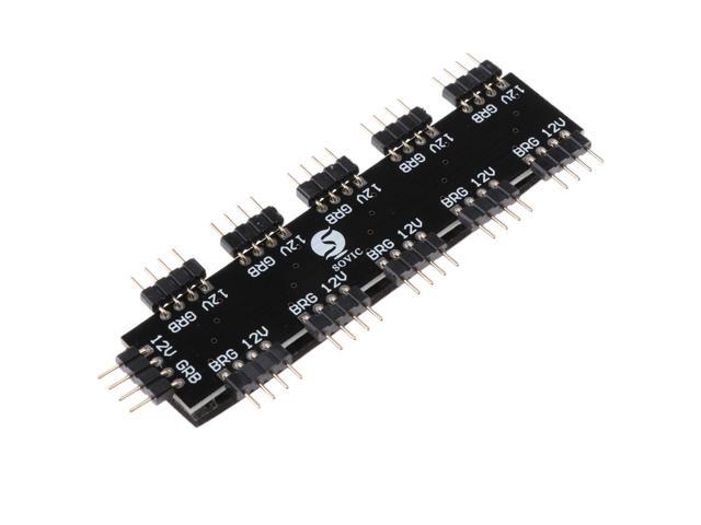 Motherboard RGB Fan Hub Splitter Controller 4Pin 12V for PC Computer Case