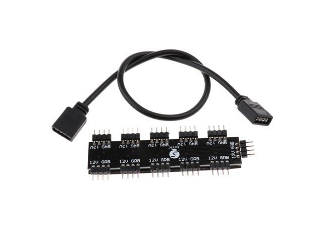 Motherboard RGB Fan Hub Splitter Controller 4Pin 12V for PC Computer Case