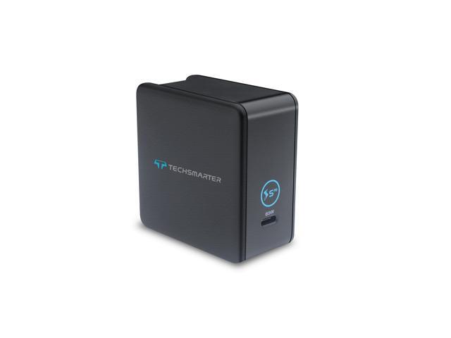 Techsmarter 60W USB-C PD Laptop Wall Charger Compatible with iPhone 15, 14, 13, 12, 11, XS, XR, iPad Air/Pro, MacBook Air/Pro, Samsung S23, S22,...