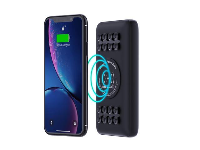 Techsmarter 20000mAh 18W USB-C PD Wireless Power Bank Portable Charger with Powerful Suction Cups. Compatible with iPhone 15, 14, 13, 12, 11, SE...