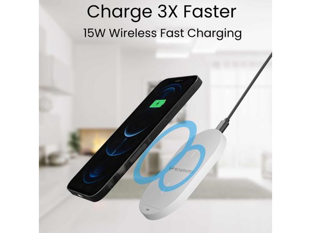 Techsmarter 15W Foldable Wireless Charger Pad with 18W Wall Charger, Compatible with iPhone 15, 14, 13, 12, 11, X, XR, XS, 8 Samsung Galaxy S23,...