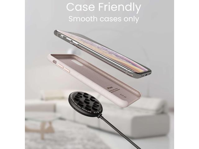 Techsmarter 15W Wireless Charger Pad with Suction Cups. Compatible with iPhone 13, 12, 11, XS, X, XR, 8, Samsung S21, S20, S10, S9, S8, S7, Note...