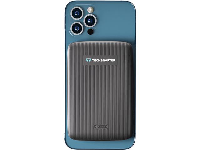 Techsmarter 10000mAh Magnetic Wireless Qi Power Bank, 18W USB-C PD Portable Phone Charger. Compatible with iPhone 12, 13, 14 only