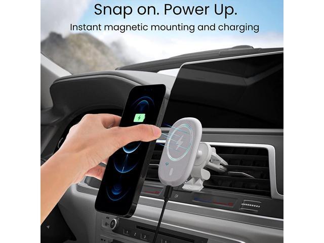 Techsmarter Magnetic Wireless Car Charger & Mount with Air Vent Holder. Compatible with iPhone 12, 13, 14, 15 Only.