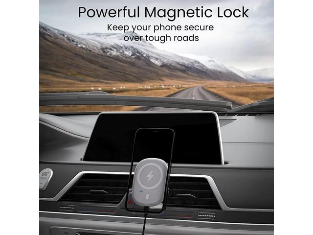 Techsmarter Magnetic Wireless Car Charger & Mount with Air Vent Holder. Compatible with iPhone 12, 13, 14, 15 Only.