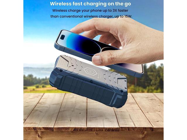 TECHSMARTER 30000mAh 65W USB-C PD Rugged and Waterproof, 15W Wireless Charging Portable Charger. Outdoors, Hiking, Camping, Laptop Power Bank...
