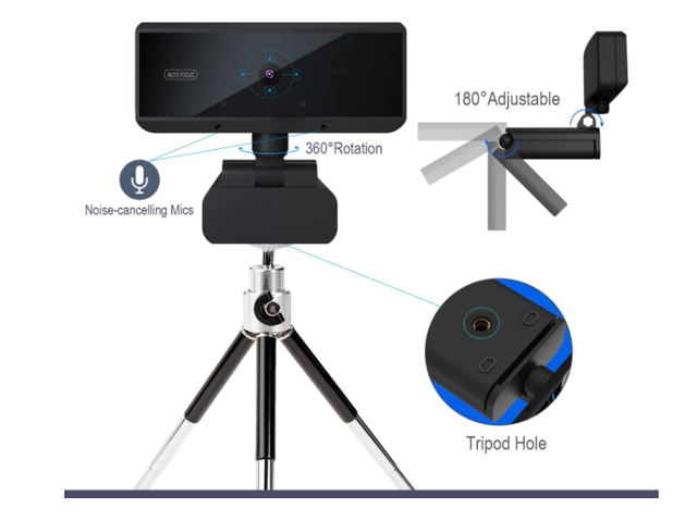 Deyowo HD Webcam M5-H187 with Microphone,1080p/30FPS Web Camera 5M Pixels, Auotofocus,Video Calling,Conferencing, Streaming, Recording,Free Driver,...