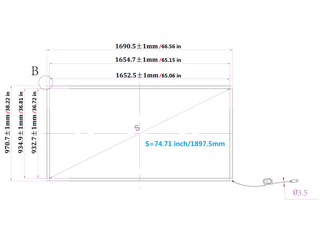 75 inch 10 Points Infrared Touch Screen Overlay, Multipoint IR touch Frame, USB Free Driver, Easy Fix and Install, for Digital Signage Whiteboard...