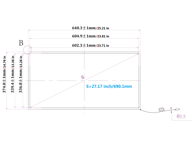 27 inch 10 Points Infrared Touch Screen Overlay, Multipoint IR touch Frame, USB Free Driver, Easy Fix and Install, for Digital Signage Whiteboard...
