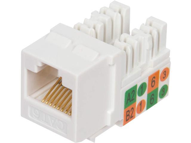 Buyer's Point Cat6 RJ45 90-Degree Keystone Jack, Punch Down Keystone Jack Adapter White (25 Pack)