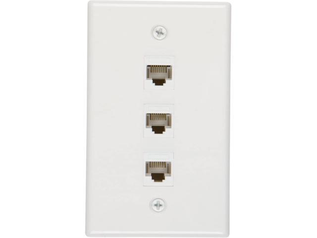 Photos - Chandelier / Lamp Buyer's Point 3 Port Cat6 Wall Plate, Female-Female White - 100 Pack 11101