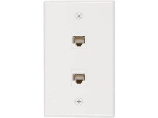 Photos - Chandelier / Lamp Buyer's Point 2 Port Cat6 Ethernet Wall Plate, Female-Female White -1 Pack