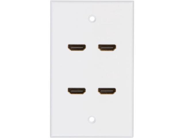 Buyer's Point HDMI Wall Plate [UL Listed] (4 Port) Insert 6-Inch Built-in Flexible Hi-Speed HDMI Cable with Ethernet- Decora Style Pigtail...