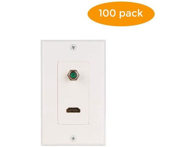 Photos - Chandelier / Lamp Buyer's Point HDMI Pigtail 3GHz Coax Wall Plate  (White) - 100[UL Listed]