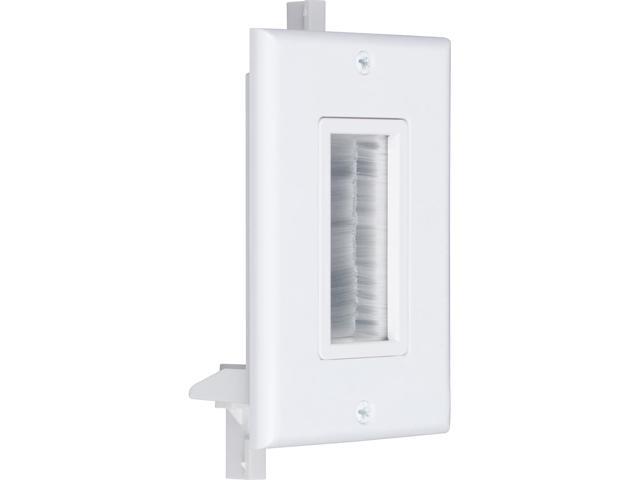 Buyer's Point Brush Wall Plate w/Built in Mounting Bracket, Decora Style, Cable Pass Through Insert for Wires, Single Gang Cable Access Strap, Wall...