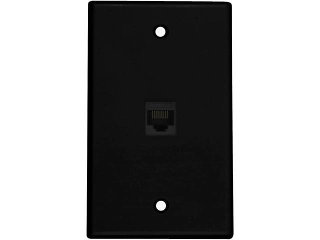 Buyer's Point 1 Port Cat6 Ethernet Wall Plate, Female-Female Black (1 Port)