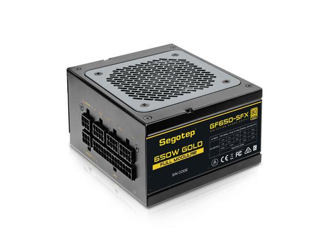 Segotep 650W SFX Power Supply 80+ Gold Efficiency Fully Modular PSU SFX Form Factor with Silent 80mm FDB Fan