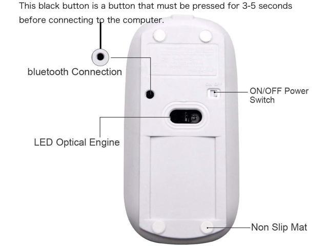 Rechargeable Bluetooth 5.2/3.0 Mouse for MacBook/MacBook air/Pro/iPad, Wireless Mouse for Laptop/Notebook/pc/iPad/Chromebook (Gold)