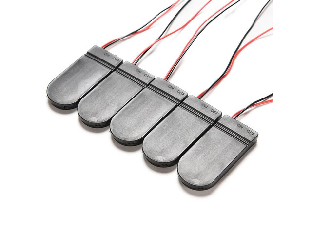 5pcs Hold 2x CR2032 Button Coin Cell Battery Holder Case Storage Black Box 6V Wi