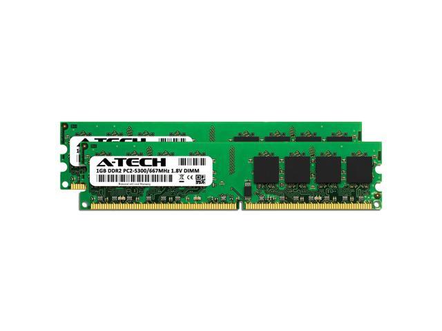 A-Tech 2GB (2x1GB) DDR2 667MHz DIMM PC2-5300 UDIMM Non-ECC 1.8V CL5 240-Pin Desktop Computer RAM Memory Upgrade Kit