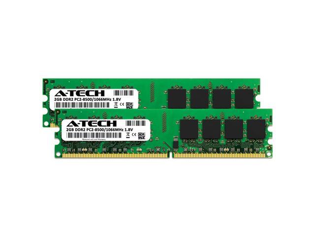 A-Tech 4GB (2x2GB) DDR2 1066MHz DIMM PC2-8500 UDIMM Non-ECC 1.8V CL7 240-Pin Desktop Computer RAM Memory Upgrade Kit