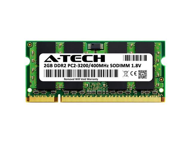 A-Tech 2GB DDR2 400MHz SODIMM PC2-3200 Non-ECC Unbuffered CL3 1.8V 200-Pin SO-DIMM Laptop Notebook Computer RAM Memory Upgrade Module