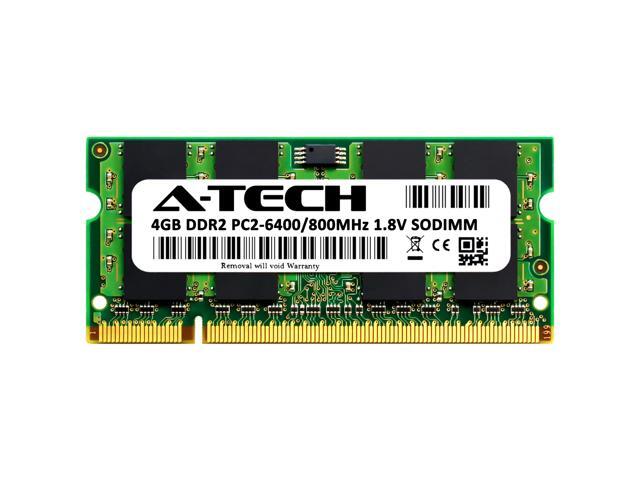 A-Tech 4GB DDR2 800MHz SODIMM PC2-6400 Non-ECC Unbuffered CL6 1.8V 200-Pin SO-DIMM Laptop Notebook Computer RAM Memory Upgrade Module