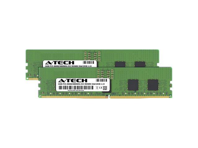 A-Tech 32GB (2x16GB) 1Rx8 PC5-38400R DDR5 4800 MHz EC8 RDIMM ECC Registered DIMM 288-Pin Single Rank x8 Server & Workstation RAM Memory Upgrade Kit