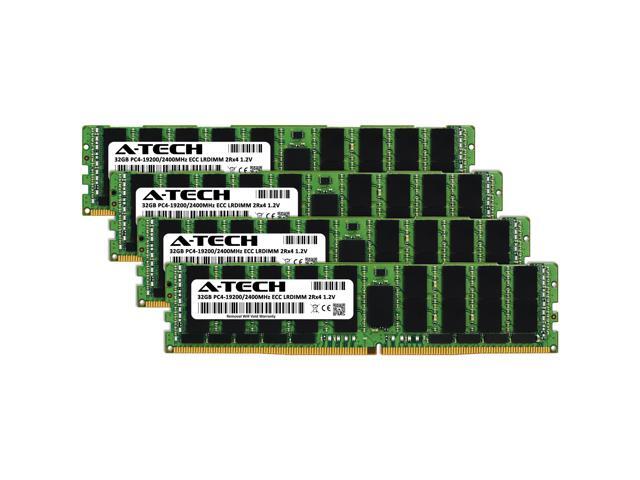 A-Tech 128GB (4x32GB) 2Rx4 PC4-19200L DDR4 2400 MHz ECC LRDIMM Load Reduced DIMM 288-Pin 2DRx4 Dual Rank x4 Server RAM Memory Upgrade Kit