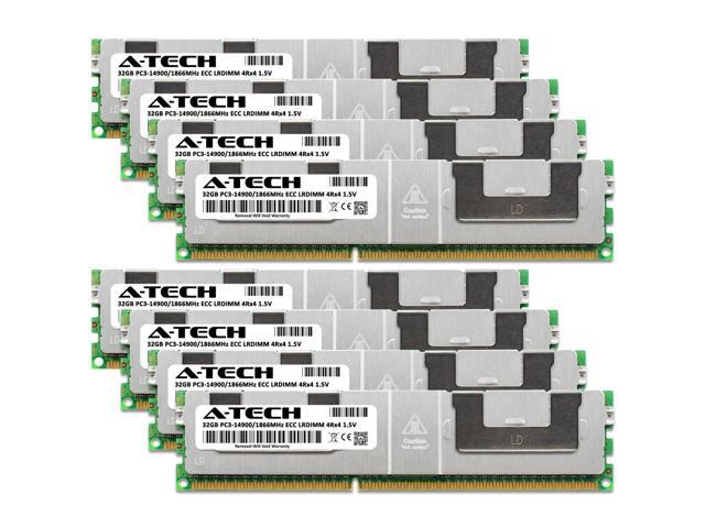 A-Tech 256GB (8x32GB) 4Rx4 PC3-14900L DDR3 1866 MHz ECC LRDIMM 1.5V Load Reduced DIMM 240-Pin Quad Rank x4 Server RAM Memory Upgrade Kit