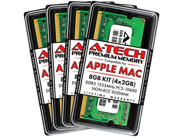 A-Tech 8GB Kit (4x2GB) RAM for Apple iMac (Mid 2010, Mid/Late 2011) DDR3 1333MHz PC3-10600 SODIMM 204-Pin Memory Upgrade