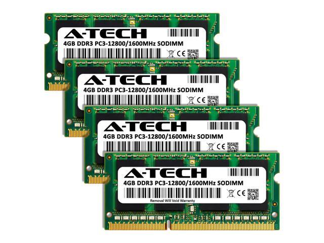 A-Tech 16GB Kit (4x4GB) RAM for Apple iMac (Late 2012, Late 2013, Late 2014, Mid 2015) DDR3 1600MHz PC3-12800 SODIMM 204-Pin Memory Upgrade