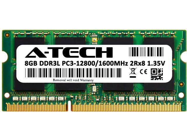 A-Tech 8GB DDR3 / DDR3L 1600MHz SODIMM PC3-12800 2Rx8 1.35V CL11 Non-ECC Unbuffered 204-Pin SO-DIMM Notebook Laptop RAM Memory Upgrade Module