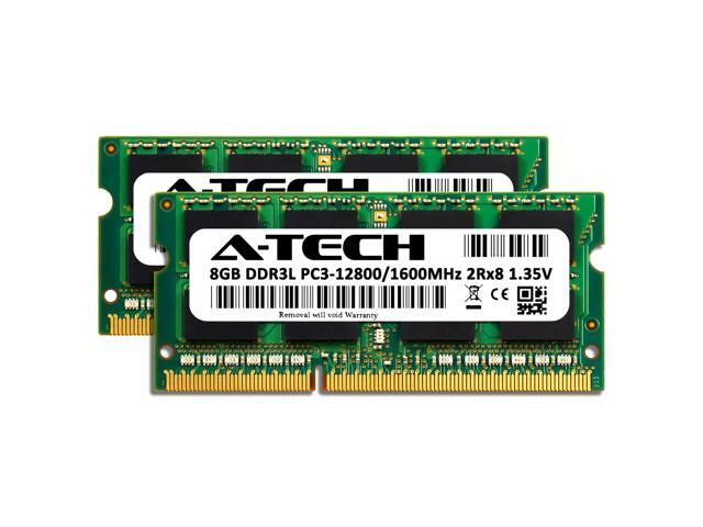A-Tech 16GB (2x8GB) DDR3 / DDR3L 1600MHz SODIMM PC3L-12800 2Rx8 1.35V CL11 Non-ECC Unbuffered 204-Pin SO-DIMM Notebook Laptop RAM Memory Upgrade Kit