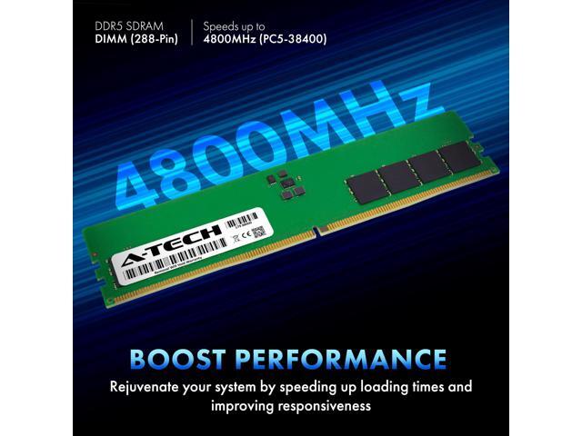A-Tech 8GB DDR5 4800MHz DIMM PC5-38400 Non-ECC Unbuffered CL40 UDIMM 288-Pin 1.1V Desktop RAM Memory Module